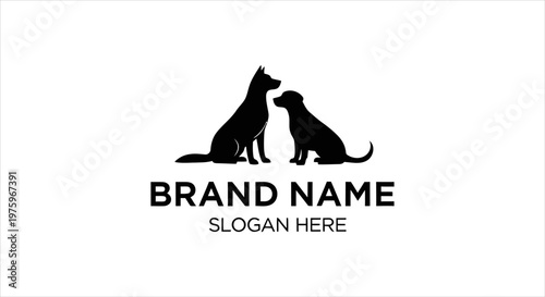Two Silhouette Dogs Logo Design - A Symbol of Companionship and Loyalty