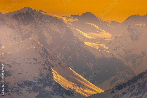 Golden hour at the Arlsberg Mountainpass - Austriean Alps, Vorarlberg, Austria