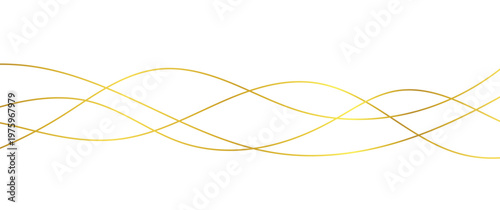 Golden abstract wave lines background. Luxury flowing curve line pattern. Minimal elegant gold line design.
