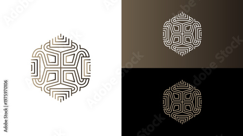 Minimalist Hexagonal Line Art Logo Design