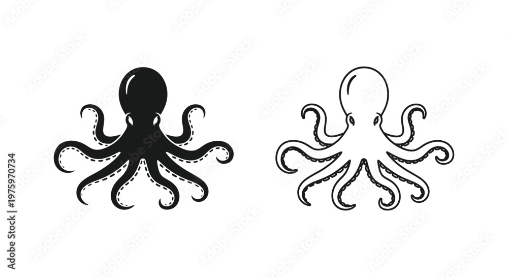 Fototapeta premium Cute Octopus Designs - Creative Illustrations Vector