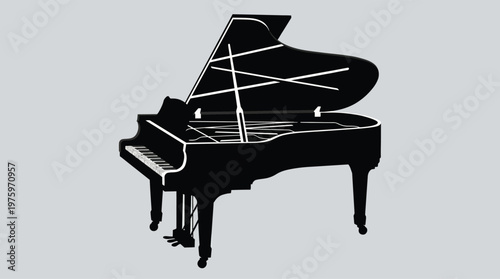 A black silhouette of grand piano.