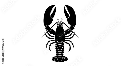 Striking Silhouette of a Lobster, an Emblematic Marine Creature, Symbolizing Ocean's Bounty and Culinary Delight