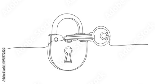 A padlock with a keyhole and shackle.