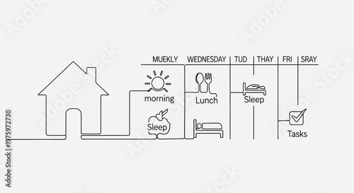 Daily Schedule and Task Management Illustration.
