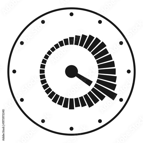 Volume knob or dial with markings on a clock face