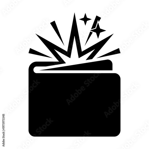 Wallet with sparkling cash and stars