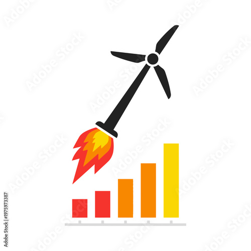 Wind Turbine with Rocket Booster and Growth Chart