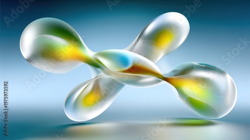 Abstract Molecular Design: A vibrant abstract design showcases the interconnectedness of molecules, with fluid, colorful shapes suggesting the dynamic beauty of scientific principles.