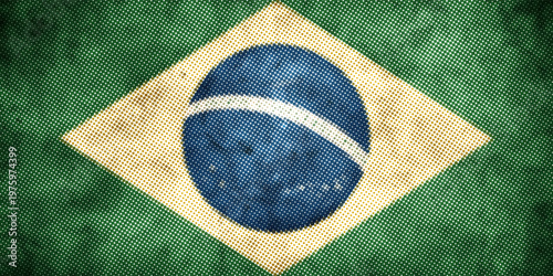 Stylish Brazil flag with halftone effect can be used for any background including world cup