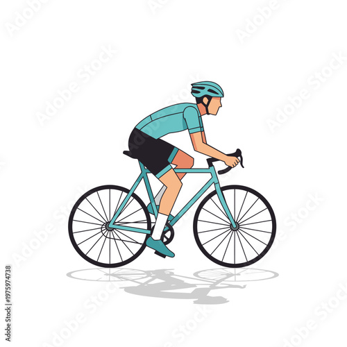 Cyclist Riding Bicycle, Athletic Man in Team Kit, Sport and Fitness Concept