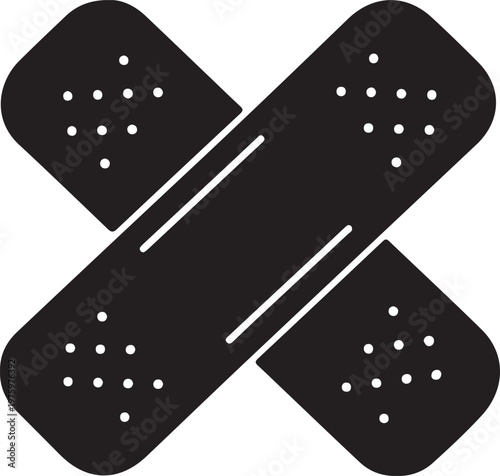 Adhesive bandage icon, medical plaster symbol, vector illustration