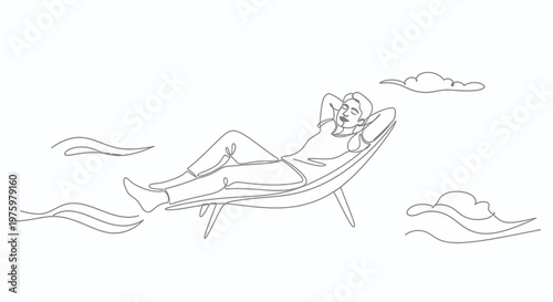 Woman Relaxing on Hammock Outdoors.