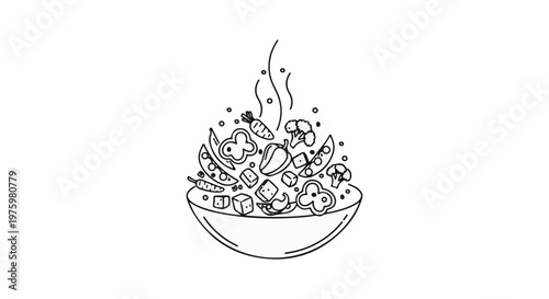 Fresh vegetables tossed in a bowl, steaming with deliciousness