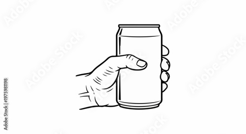 Hand holding a beverage can