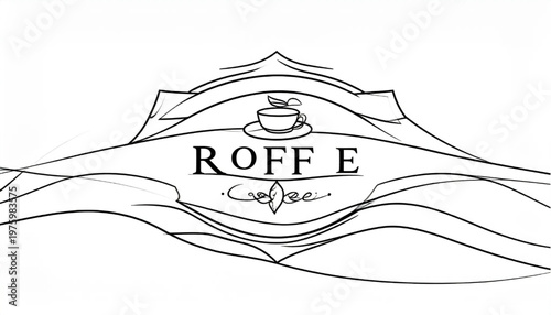 ROFFE Coffee Logo Design - Elegant Coffee Cup and Leaf Symbol.
