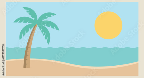 tropical beach sunset art, aesthetic palm tree landscape doodles, minimal ocean wave sketches, creative island scenery drawings, scrapbook beach vacation elements, peaceful summer sunset illustrations