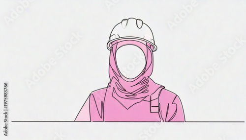Protective suit - A person in a pink hazmat suit with a white helmet.
