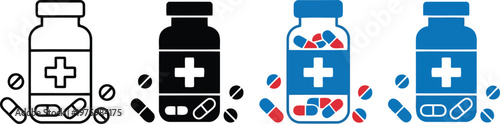 Modern medical and pharmaceutical vector icons  illustration.