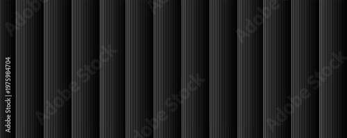 Black oblique straight line background. Masculine dark linear abstract wallpaper. Elegant luxury striped gradient texture. Grey diagonal lines backdrop for flyer, banner, poster, presentation.