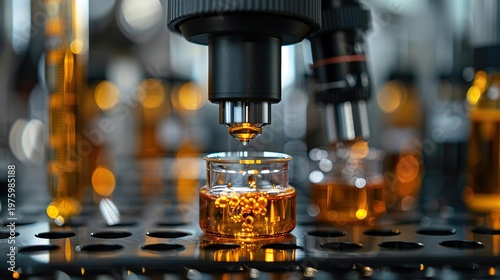Close Up Laboratory Equipment Scene Showing Advanced Scientific Research and Experimentation Process