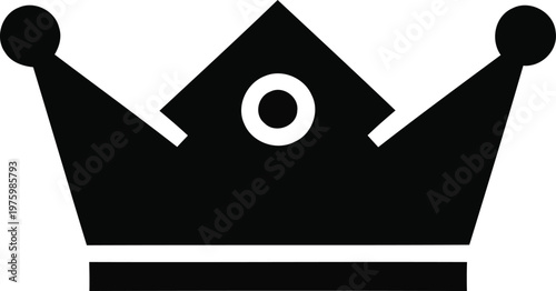 Black crown icon royalty power and leadership symbol