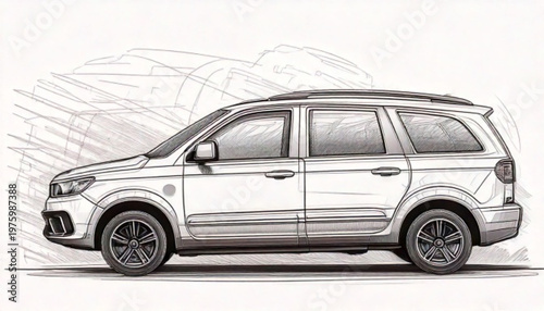 Side View of Family SUV.