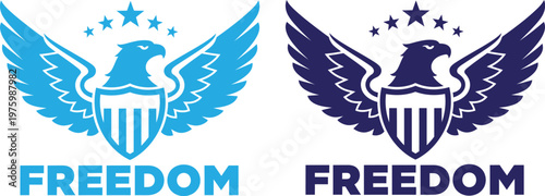 Celebrating independence day patriotic american eagle wings with stars and stripes design for freedom