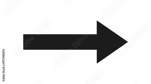 Black straight arrow icon, next step, right direction, pointer sign