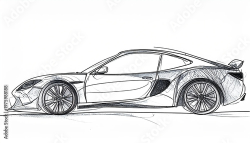 Side View of Sports Car.