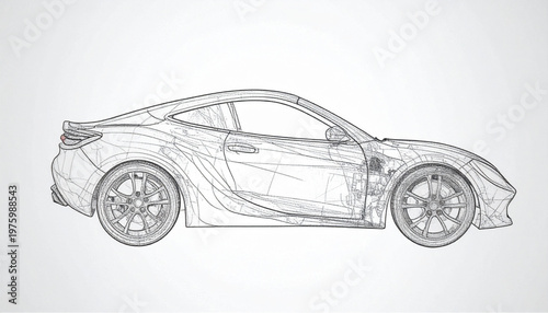 Side View of Sports Car.