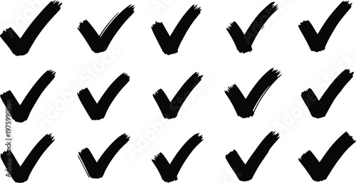 Collection of hand drawn check marks a visual representation of completion and positive affirmation
