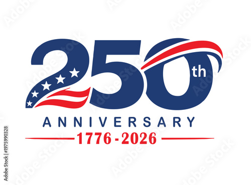 Minimalist Patriotic America SVG PNG, 250 Years of Freedom 1776–2026, USA 250th Anniversary Design for Independence Day 4th of July Vector.