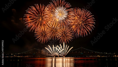 Labor day fireworks celebration vibrant display over water for labor day weekend