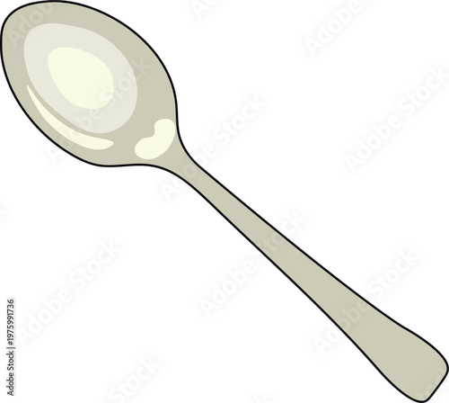 Stainless steel spoon vector artwork for clean food illustration