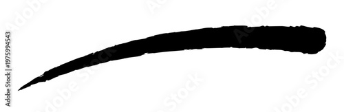 Black brush underline element, doodle emphasis line brush grunge shape design, underline grunge shape isolated