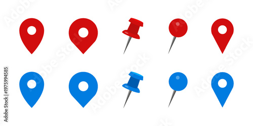 Map pin push pin icon for use on maps. Location pin marker icon. Destination point sign. Place and position. Navigation and mapping symbol