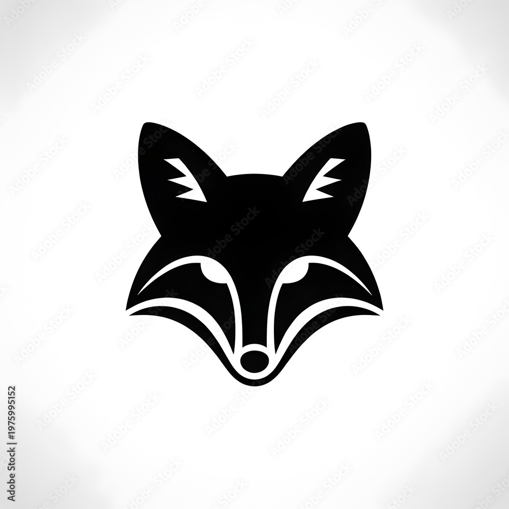 Obraz premium a minimalist vector icon of a fox head isolated on transparent background