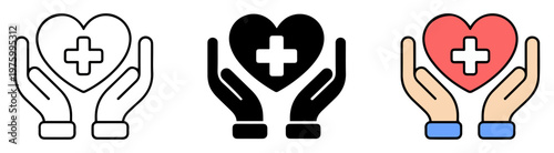 health care protection hands heart icon