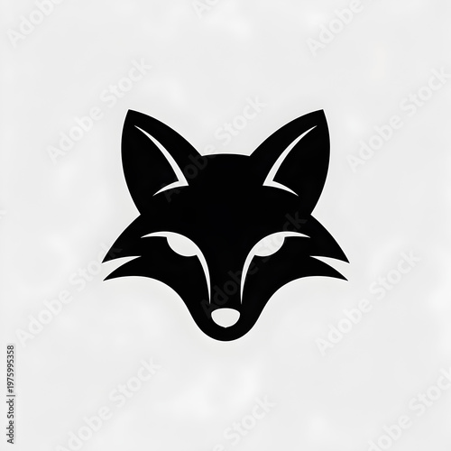 a minimalist vector icon of a fox head isolated on transparent background