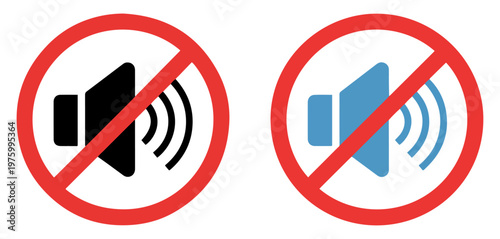 silent mute speaker sound off icon set