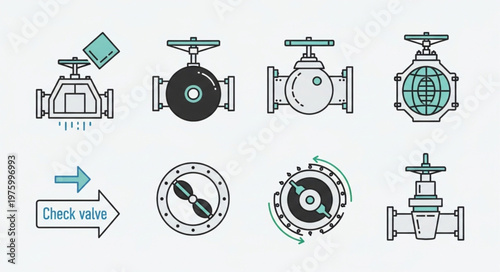 Valve Icons - Industrial Control and Engineering Symbols.