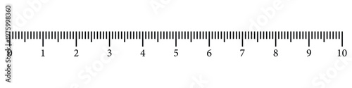 Measuring chart with 10 centimeters and 10 inces. Measuring tool. School supplies. Vector illustration.