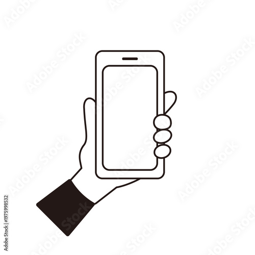 スマートフォンを持つ手のイラスト
