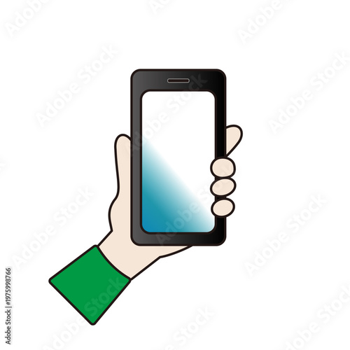 スマートフォンを持つ手のイラスト
