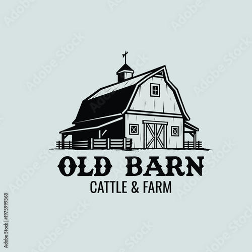 Barn farm vintage logo vector isolated. Perfect logo for farm and cattle related industry