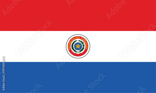 Nationall flag of Paraguay. Vector illustration
