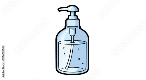 cartoon hand sanitizer bottle dispenser vector illustration