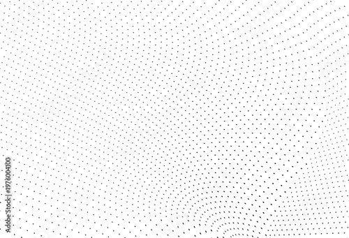 Dynamic futuristic pattern with halftone waves and scattered dots.