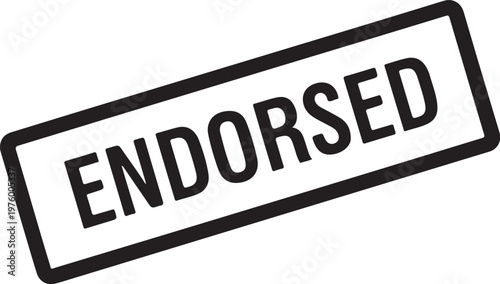 Endorsed Rubber Stamp Vector Icon Isolated on White